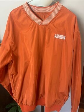 Orange Pullover Windbreaker Sweatshirt